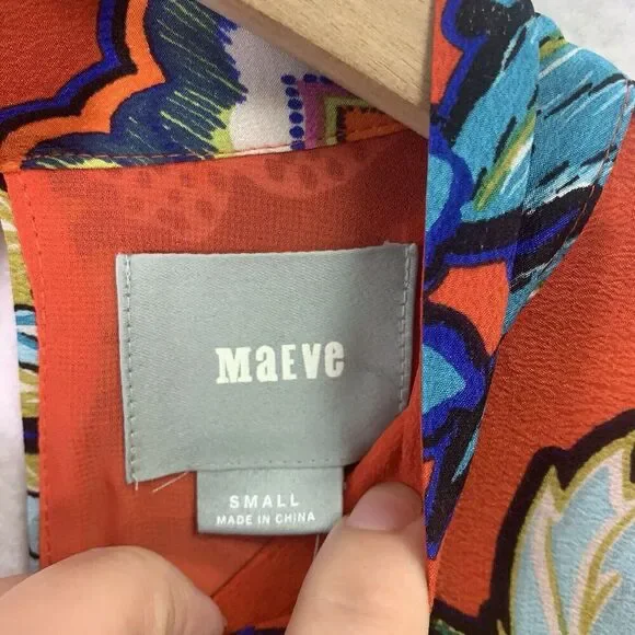 Anthropologie Maeve Larkhill 100% Silk Trapeze Dress Womens Size Small NWT $145 - Picture 5 of 15